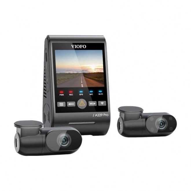 Videorekordér pre automobily VIOFO A229 PRO 3CH s 4K, 2K a 1080P rozlíšením