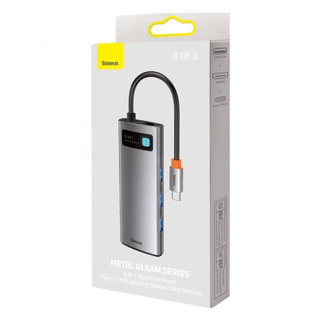 Adaptér 5v1 Baseus USB-C na HDMI, USB 3.0 a PD