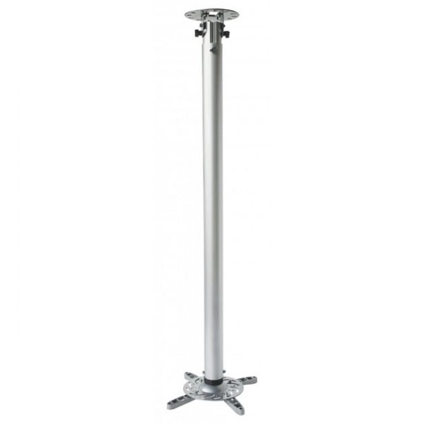 Stropný držiak na projektor nastaviteľný 110-190cm 15kg strieborný