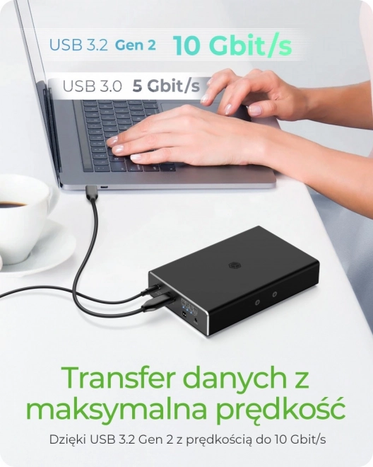 Externe RAID obal pre 2,5" SATA HDD s USB 3.2 Gen 2