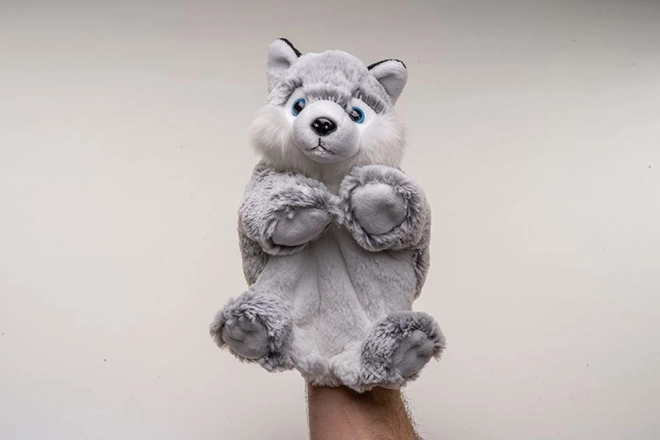 Plyšová bábka pes husky 25 cm