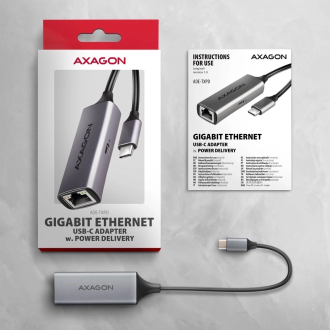 Adaptér Gigabit Ethernet USB-C s automatickou inštaláciou