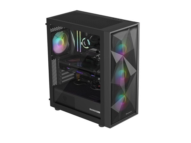 Počítačová skriňa Genesis Diaxid 605 ARGB MIDI Tower USB-C čierna