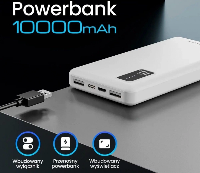 Prenosná batéria Extralink 10000 mAh biela