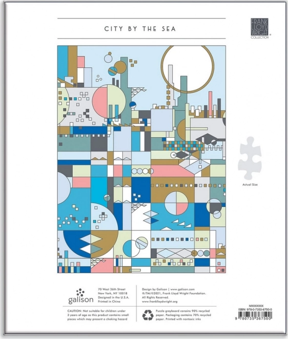 Metalické puzzle Frank Lloyd Wright: Mesto pri mori 1000 dielikov