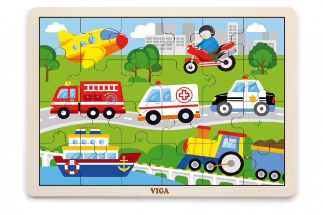 Drevené puzzle doprava