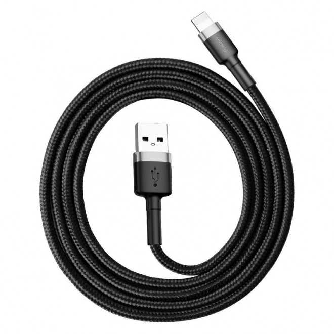 Baseus Cafule Lightning USB kábel 2,4 A 0,5 m šedo-čierny