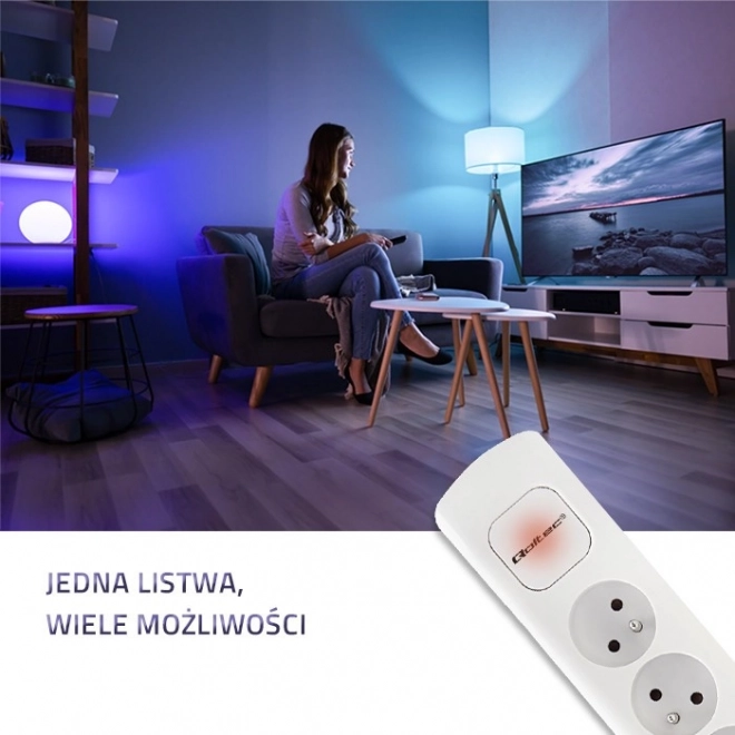 Elektrická rozdvojka s 5 zásuvkami Biela