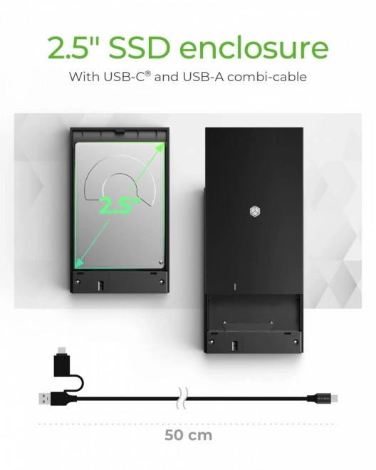 Externý kryt na SSD/HDD s USB 3.2 Gen 1
