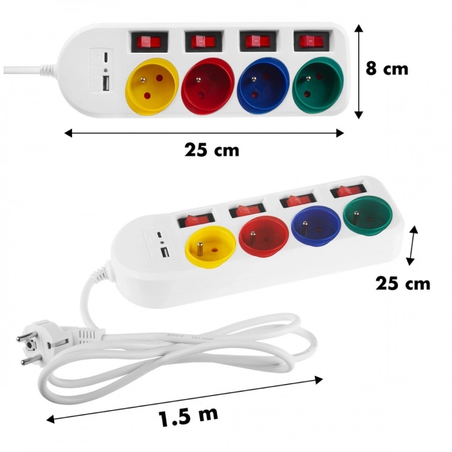 Maclean predlžovací kábel s USB A/C