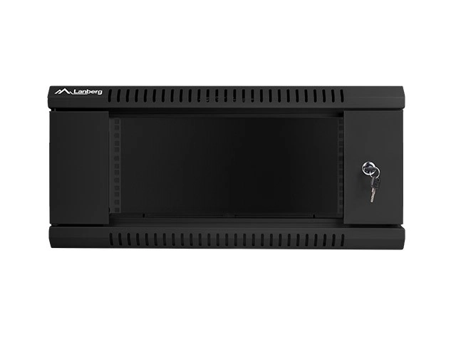 19'' 4U nástenná inštalačná skriňa 600X450mm (sklenené dvere) – Čierna