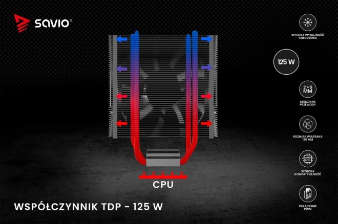 Chladič procesora SAVIO Frost X2 Black