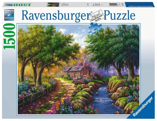 Puzzle Domček pri rieke 1500 dielikov