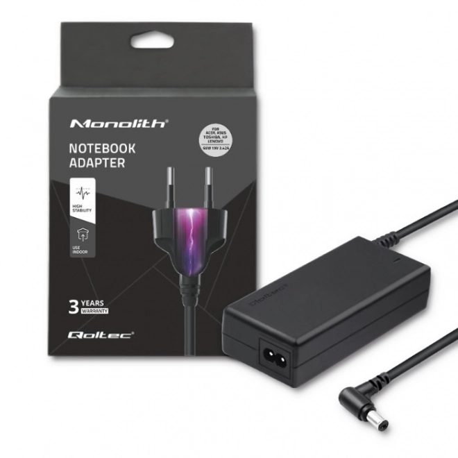 Univerzálny napájací adaptér pre notebooky Qoltec 65W