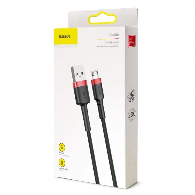 Kábel Baseus Cafule Micro USB 2A 3m čierno-červený