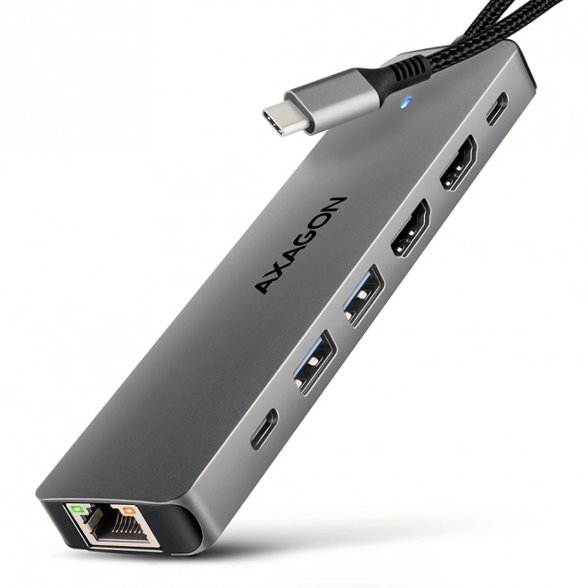 Wieloportový hub AXAGON Dual 4K s USB-C 7v1