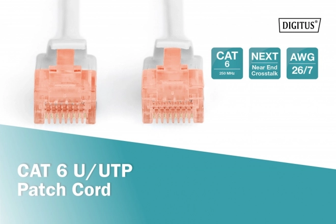 Patch cord U/UTP kat.6 PVC 2m sivý