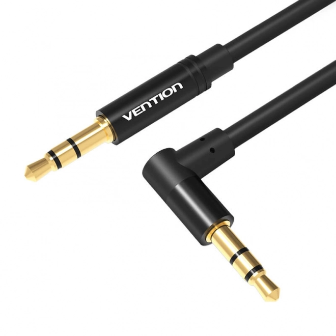 Audio AUX kábel 3,5mm na 90° 3,5mm Vention 1,5m čierny