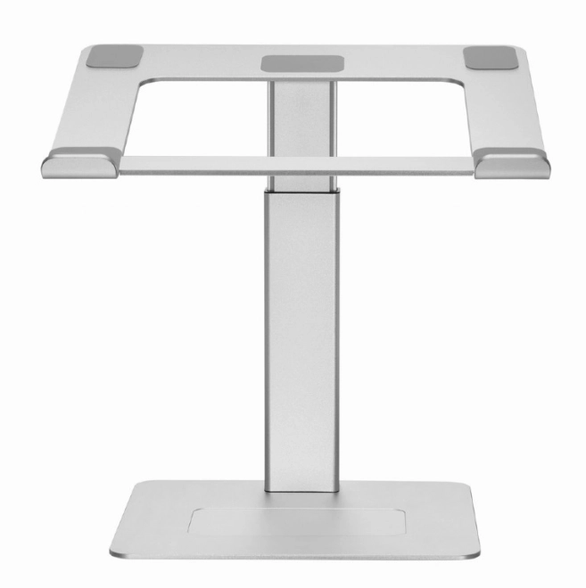 Ergonomická strieborná stojan na notebook s nastaviteľnou výškou