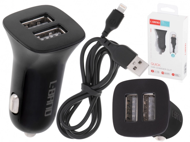 L-BRNO Duálna USB + Lightning nabíjačka do auta