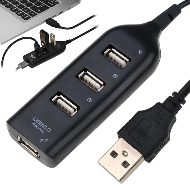 Rozdeľovač USB s 4 Portami USB 2.0