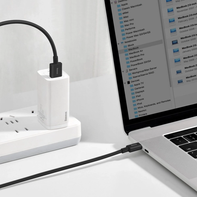 Rýchlonabíjací USB na USB-C kábel Baseus Superior 2m čierny