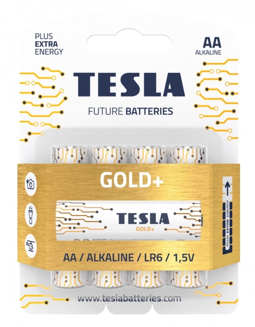 Alkalické batérie Tesla AA 1,5V (4ks) Gold+