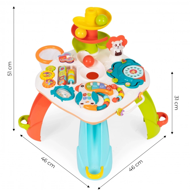 Interaktívny vzdelávací stôl pre deti s dráhou pre loptičky