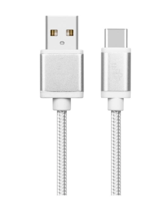 Strieborný USB-C kábel 2m