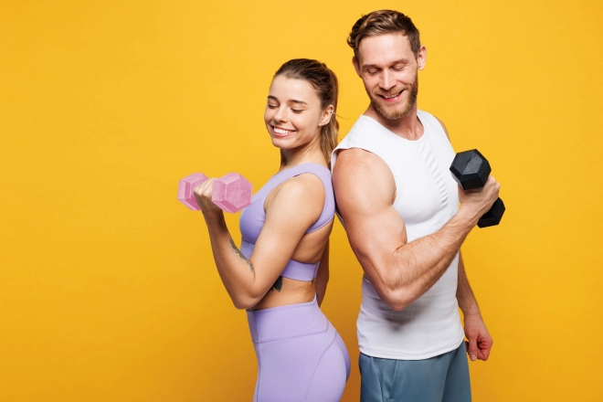 Sada ružových činiek 2x2 kg ModernHome pre fitness