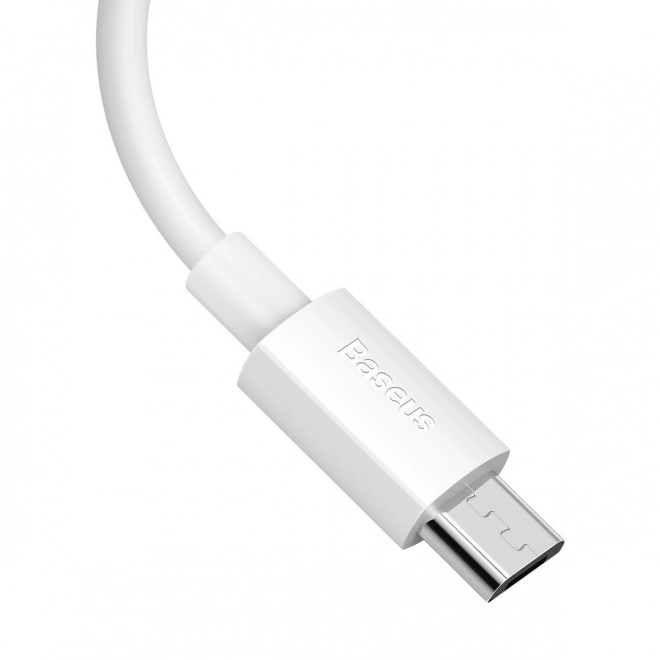 Sada dátových káblov Baseus Simple Wisdom USB na Micro 2.1A (2 ks) 1.5m biela