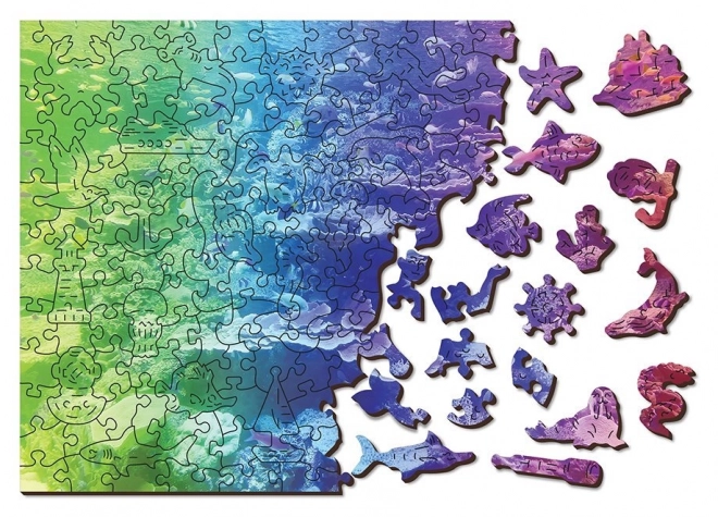 Drevené puzzle Korálový útes 2v1