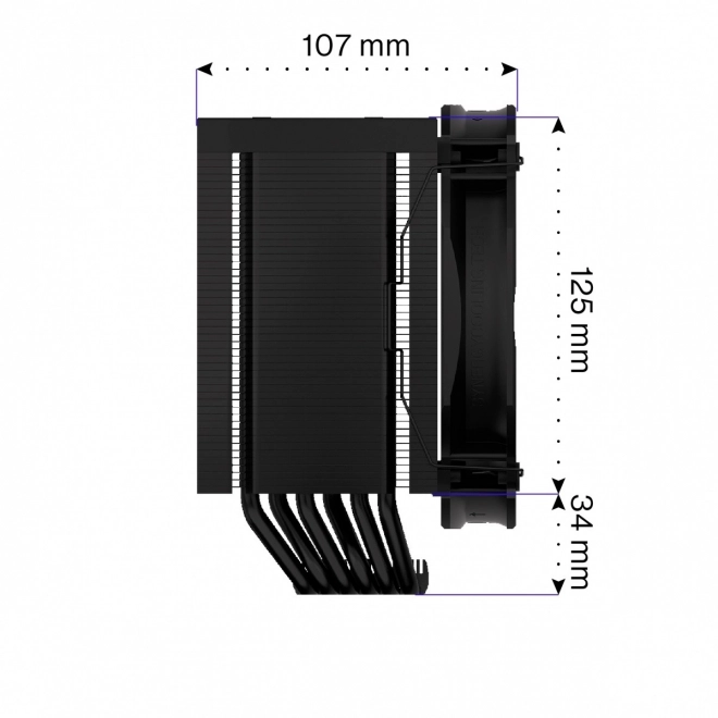 Chladič procesora Fortis 5 Black