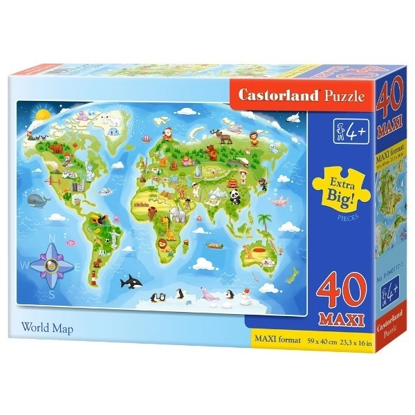 Obrázková mapa sveta Puzzle MAXI
