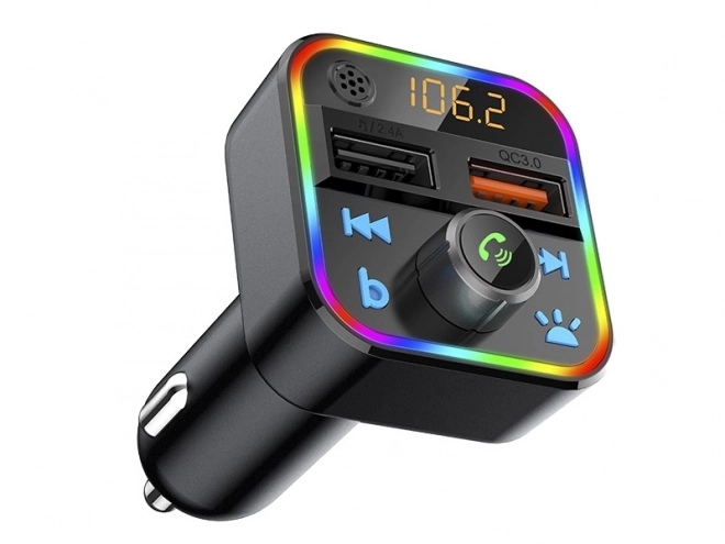 FM Transmiter s Bluetooth 5.1 a Qc3.0 RGB