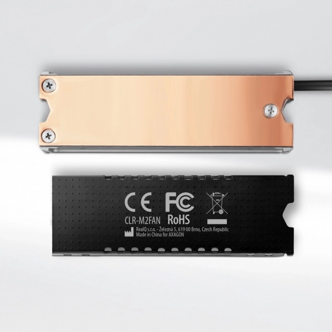 Medený chladič s ventilátorom pre M.2 SSD disky