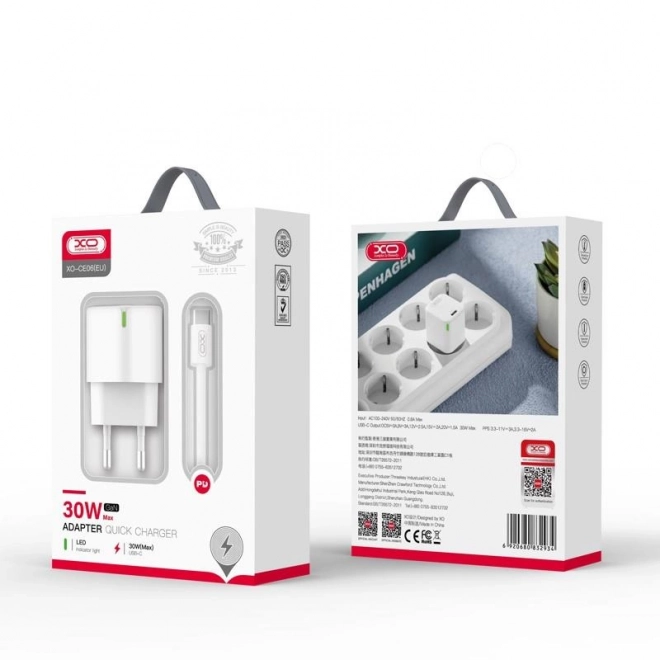 Nabíjačka na stenu XO 30W USB-C s káblom