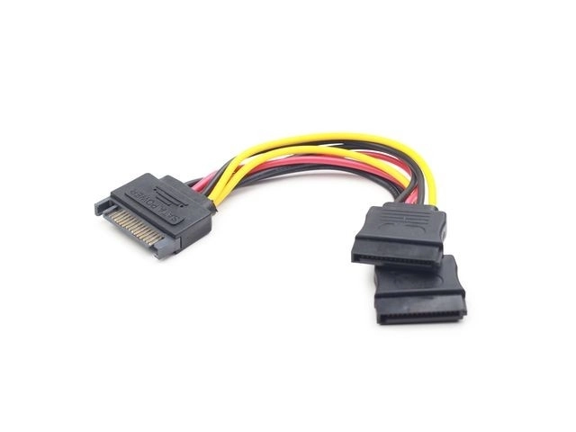 Napájací kábel SATA na SATA s dvojitou koncovkou 15 cm
