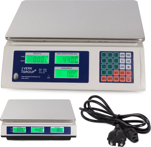 Elektronická obchodná váha s LCD displejom 40 kg