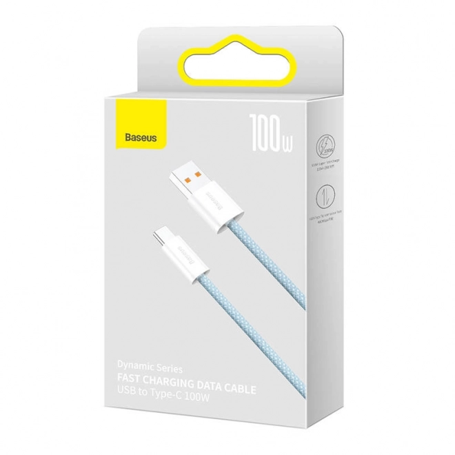 Kábel USB na USB-C 100 W 2 m Modrý