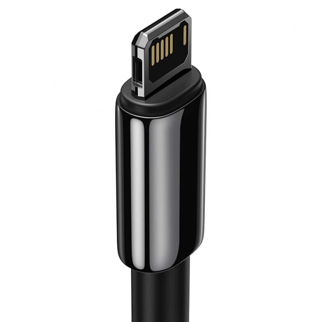 Baseus wolfrámový zlatý rýchlonabíjací kábel USB na iPhone 2,4A čierny 1m