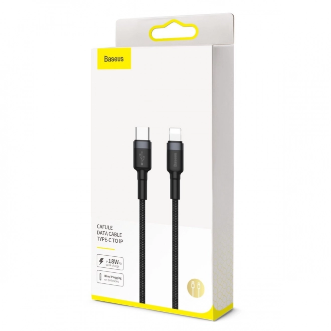 Kabel Baseus s rýchlonabíjaním USB-C - Lightning 1 m čierno-červený