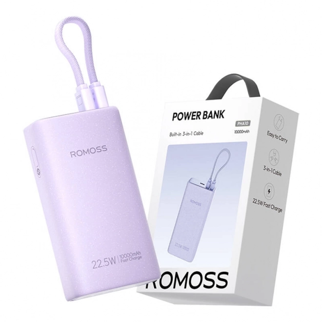 Elegantná powerbanka Romoss 10000mAh fialová