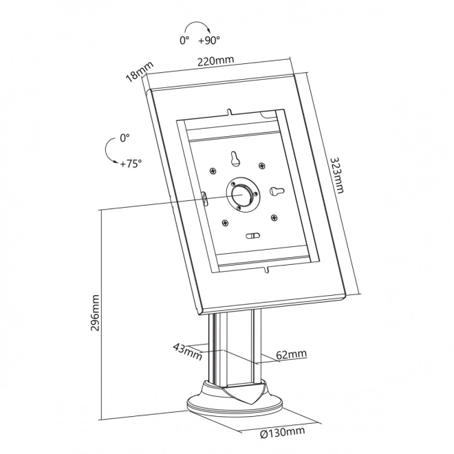 Stojan na tablet s uzamknutím