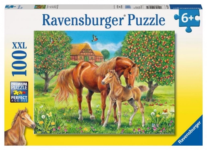 Ravensburger puzzle Kone na pastvine XXL 100 dielikov