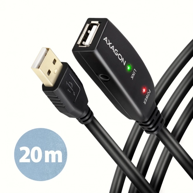 Aktívny USB predlžovací kábel Axagon 20m