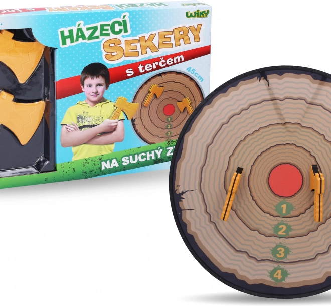 Hádzacie sekery pre deti s terčom 45 cm