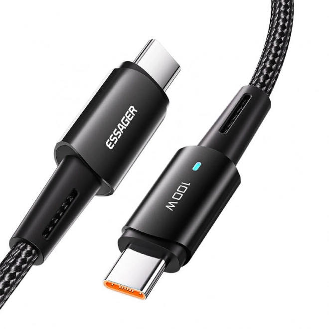 Kábel USB-C na USB-C 100W čierny