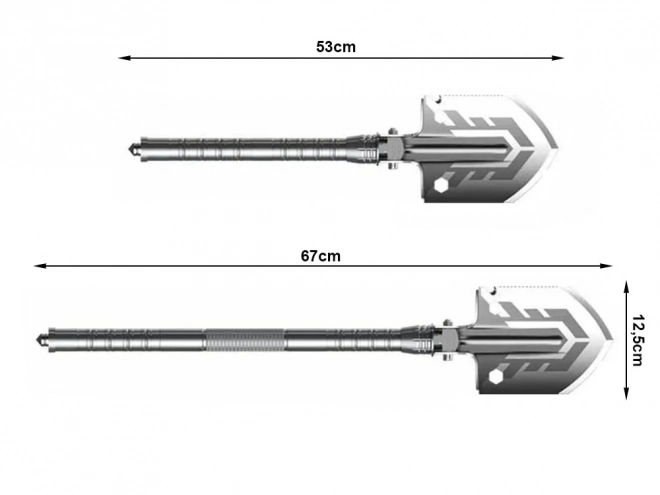 Skladacia vojenská lopatka s puzdrom a pílou