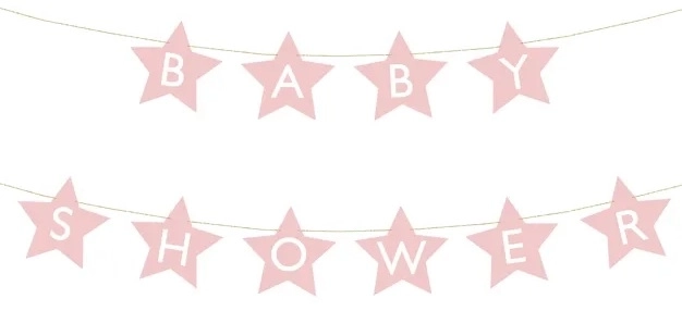 Baner Baby Shower Hviezdičky Rúžový